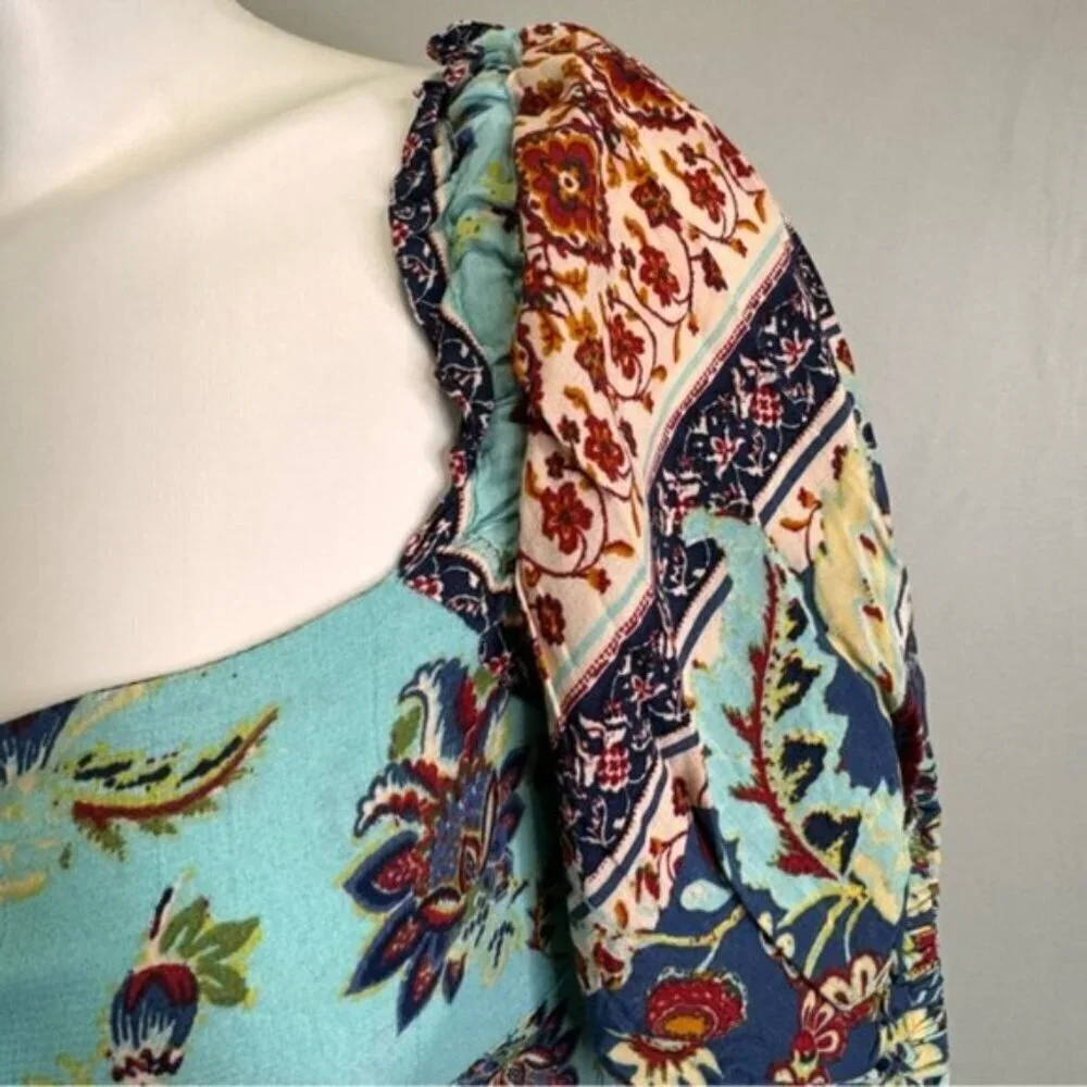 Free People Bali Citrus Skies Paisley Print Jumpsuit Bohemian Boho Size Small - Picture 8 of 15
